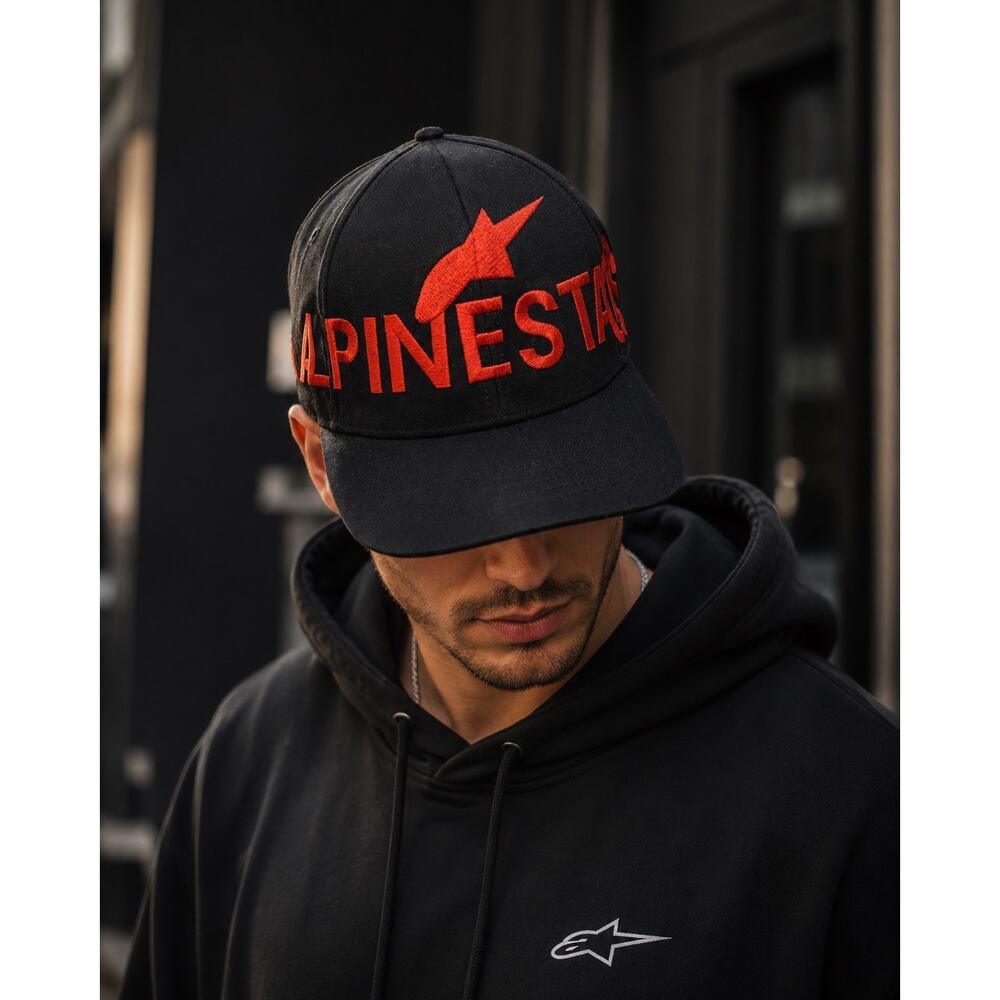 Alpinestars Committed Hat Mens Black Red Snapback Embroidered Logo One Size NWT
